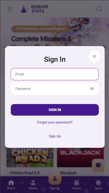 Confirm Crownslots email